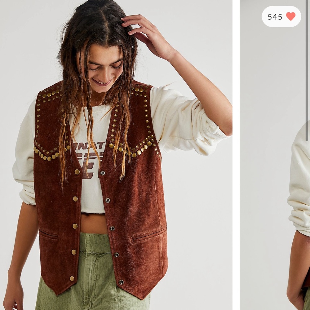 Free people western rachel vest NWT
